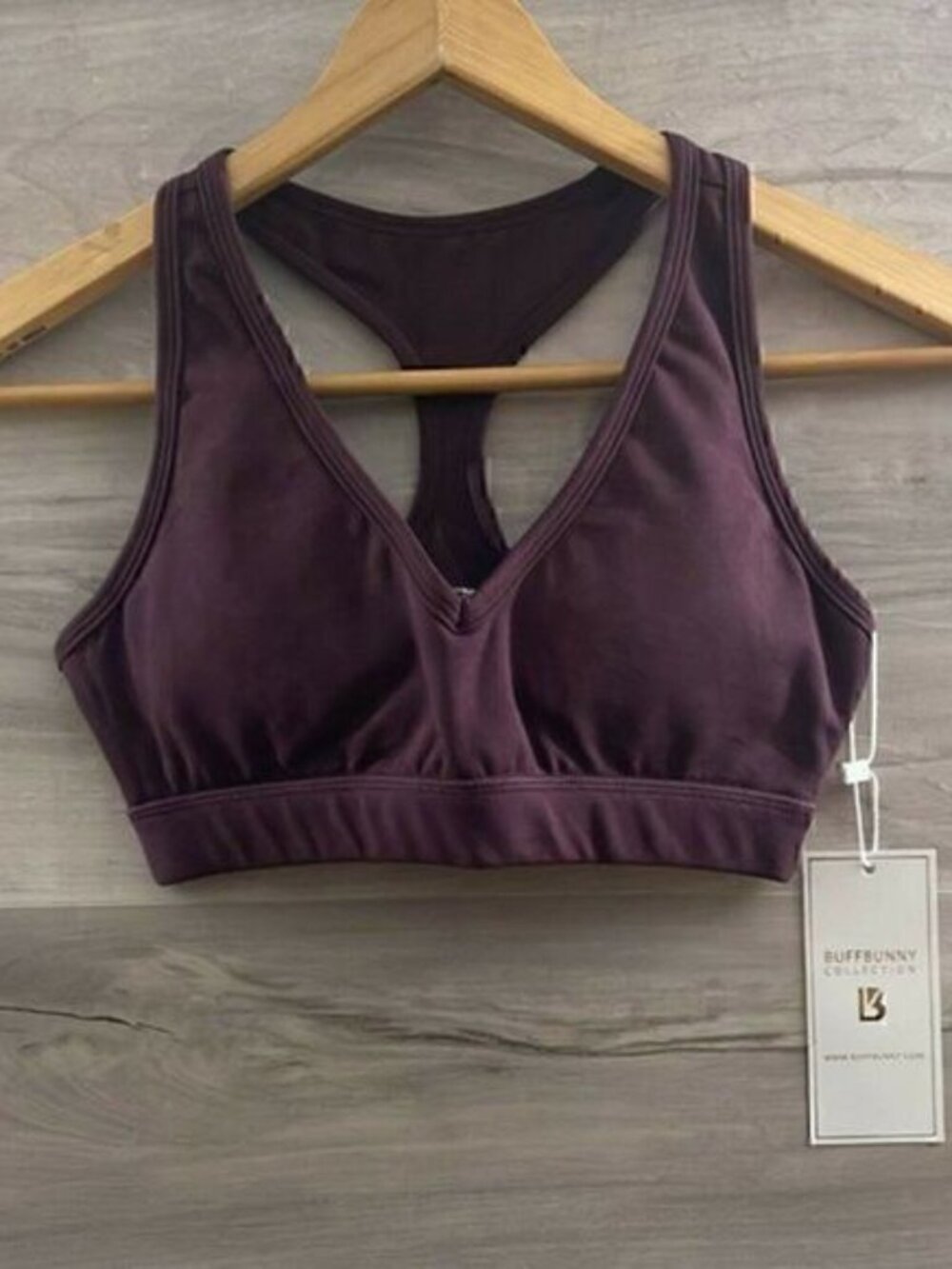 Buffbunny Collection Womens Wine Racerback Confidential Sports Bra Size XX Small - Picture 3 of 8